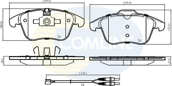 Comline CBP22002 - Тормозные колодки, дисковые, комплект autospares.lv