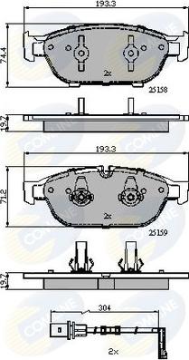 Comline CBP22120 - Тормозные колодки, дисковые, комплект autospares.lv