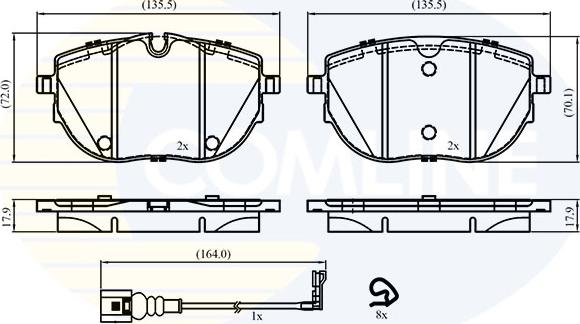 Comline CBP22867 - Тормозные колодки, дисковые, комплект autospares.lv