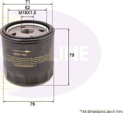 Comline CDW11001 - Масляный фильтр autospares.lv