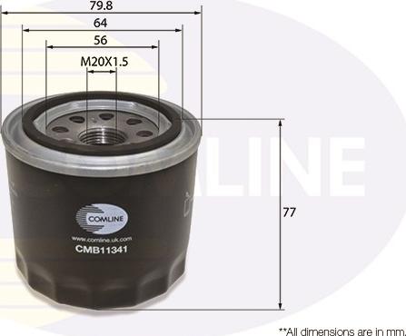 Comline CMB11341 - Масляный фильтр autospares.lv
