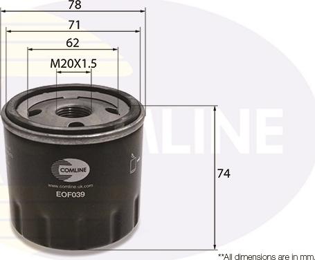 Comline EOF039 - Масляный фильтр autospares.lv