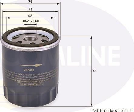 Comline EOF076 - Масляный фильтр autospares.lv