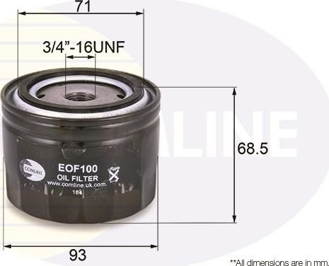 Comline EOF100 - Масляный фильтр autospares.lv