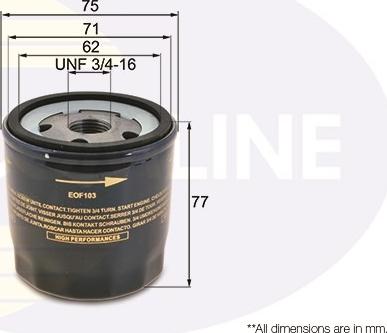 Comline EOF103 - Масляный фильтр autospares.lv