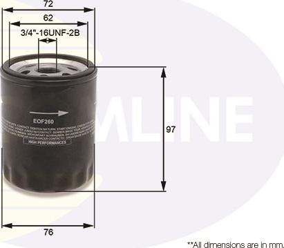 Comline EOF260 - Масляный фильтр autospares.lv