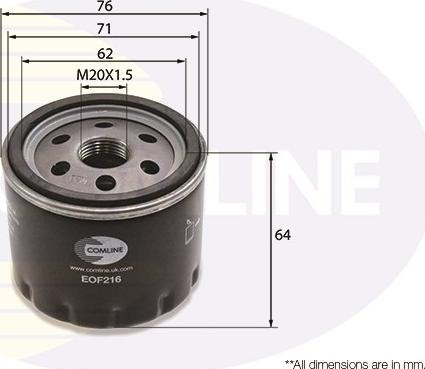 Comline EOF216 - Масляный фильтр autospares.lv