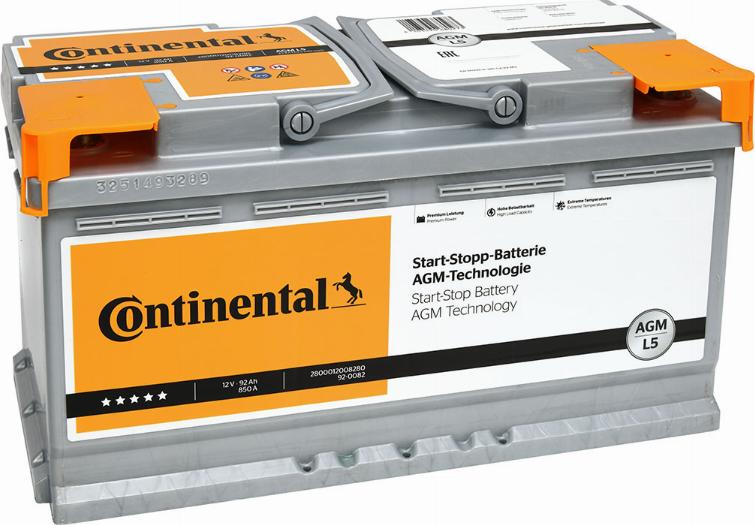 Continental 2800012008280 - Стартерная аккумуляторная батарея, АКБ autospares.lv