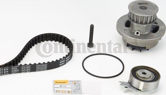 Contitech CT874WP2 - Водяной насос + комплект зубчатого ремня ГРМ autospares.lv