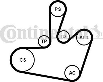 Contitech 6PK1548K1 - Поликлиновый ременный комплект autospares.lv