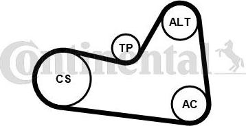 Contitech 6 PK 1026 K1 - Поликлиновый ременный комплект autospares.lv