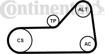 Contitech 6PK1153K1 - Поликлиновый ременный комплект autospares.lv