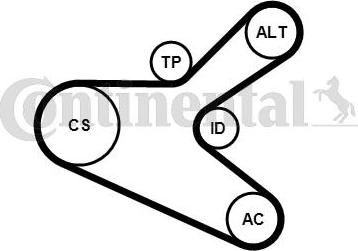 Contitech 6PK1153K2 - Поликлиновый ременный комплект autospares.lv