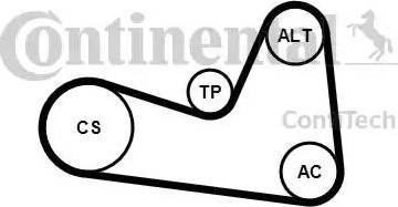 Continental 6PK1200K1 - Натяжитель, поликлиновый ремень autospares.lv