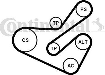 Contitech 6PK1740K1 - Поликлиновый ременный комплект autospares.lv