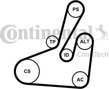 Continental 6PK1710K2 - Поликлиновый ременный комплект autospares.lv