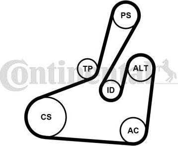 Contitech 6PK1710K2 - Поликлиновый ременный комплект autospares.lv