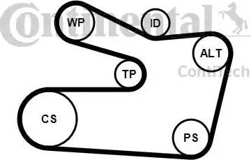 Continental 6PK1733K2 - Поликлиновый ременный комплект autospares.lv