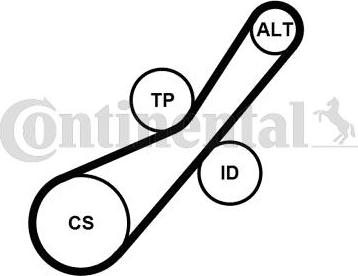 Contitech 6PK800K2 - Поликлиновый ременный комплект autospares.lv