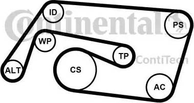 Continental 6PK2260K2 - Поликлиновый ременный комплект autospares.lv