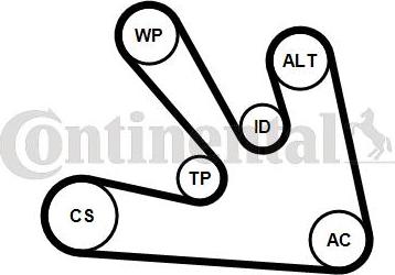 CONTITECH 7PK1687K1 - Поликлиновый ременный комплект autospares.lv