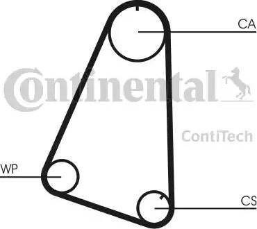 Continental CT504WP1 - Комплект зубчатого ремня ГРМ autospares.lv