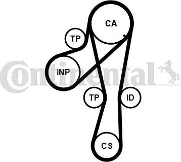Contitech CT1041K2PRO - Комплект зубчатого ремня ГРМ autospares.lv