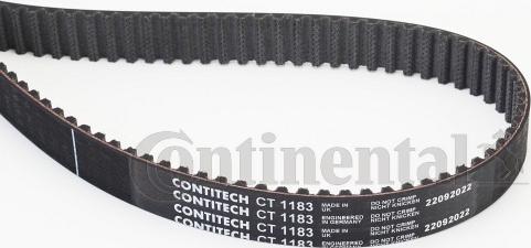 Contitech CT 1183 - Зубчатый ремень ГРМ autospares.lv