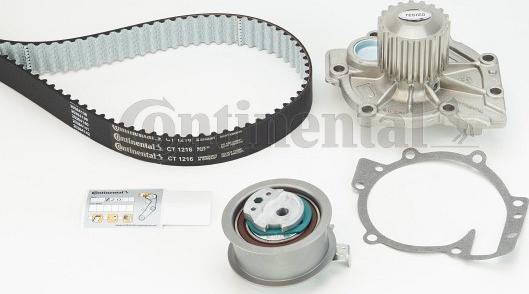 Contitech CT 1216 WP1 - Водяной насос + комплект зубчатого ремня ГРМ autospares.lv