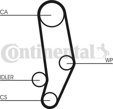 Continental CT704WP2PRO - Зубчатый ремень ГРМ autospares.lv