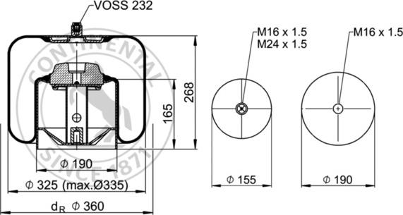 Contitech AIR Spring 4737 N P22 - Кожух пневматической рессоры autospares.lv