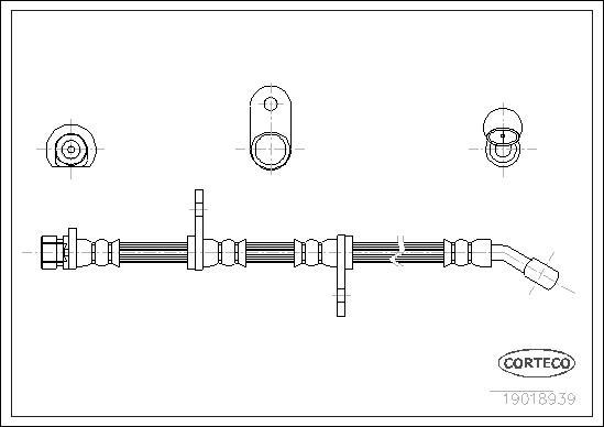 Corteco 19018939 - Тормозной шланг autospares.lv