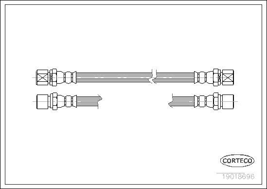 Corteco 19018696 - Тормозной шланг autospares.lv