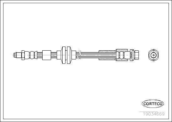 Corteco 19034669 - Тормозной шланг autospares.lv