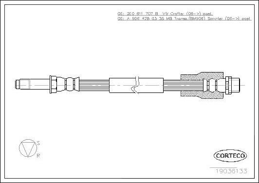 Corteco 19036133 - Тормозной шланг autospares.lv