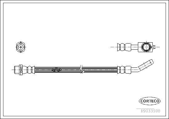 Corteco 19033598 - Тормозной шланг autospares.lv