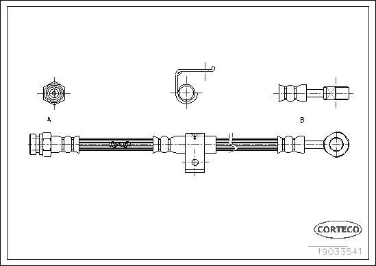 Corteco 19033541 - Тормозной шланг autospares.lv