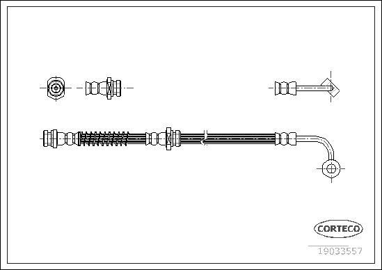 Corteco 19033557 - Тормозной шланг autospares.lv