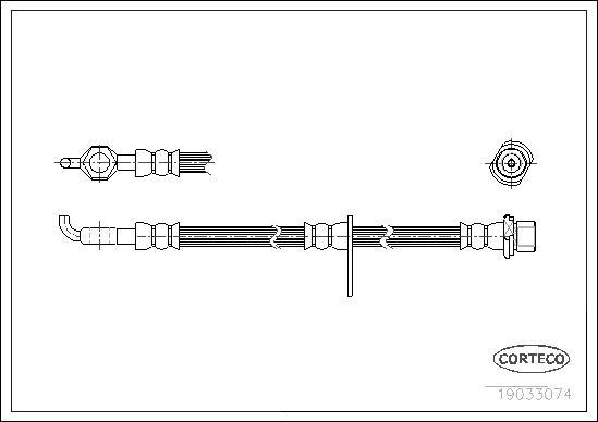 Corteco 19033074 - Тормозной шланг autospares.lv