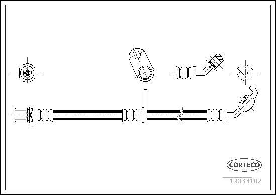 Corteco 19033102 - Тормозной шланг autospares.lv