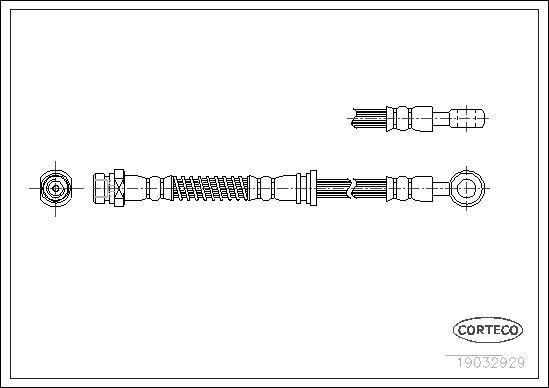 Corteco 19032929 - Тормозной шланг autospares.lv