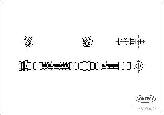 Corteco 19032927 - Тормозной шланг autospares.lv