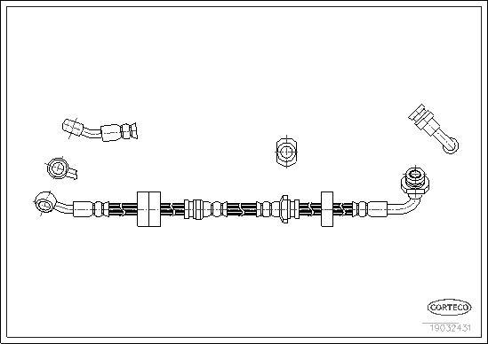 Corteco 19032431 - Тормозной шланг autospares.lv