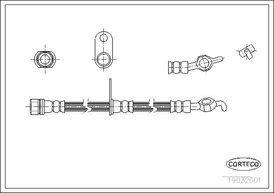 Corteco 19032601 - Тормозной шланг autospares.lv