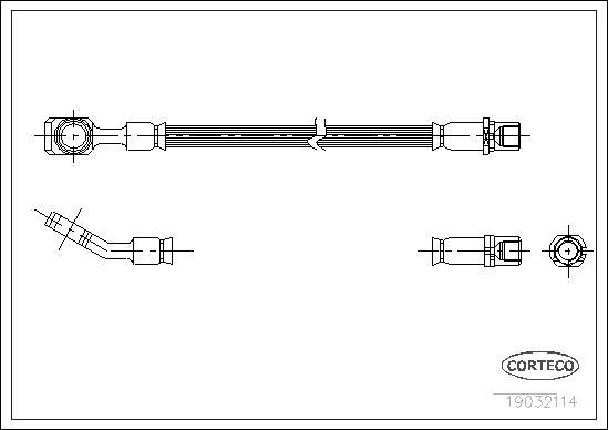 Corteco 19032114 - Тормозной шланг autospares.lv