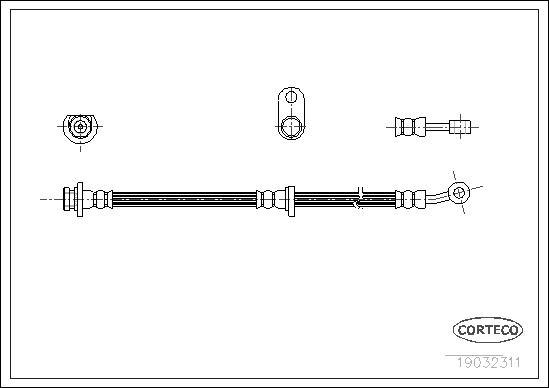 Corteco 19032311 - Тормозной шланг autospares.lv