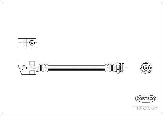 Corteco 19032322 - Тормозной шланг autospares.lv