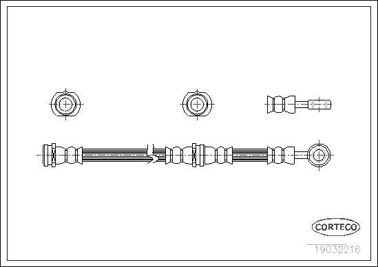 Corteco 19032216 - Тормозной шланг autospares.lv