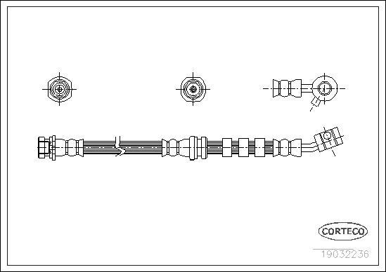 Corteco 19032236 - Тормозной шланг autospares.lv