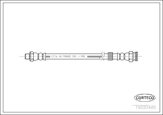 Corteco 19020485 - Тормозной шланг autospares.lv